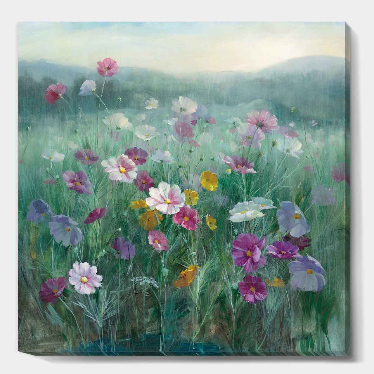 Designart - Flower field - Floral Farmhouse Premium Canvas Wall Art
